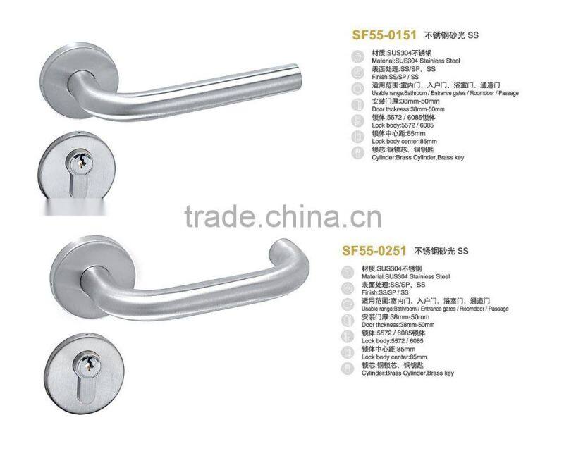 High-quality TRI-CIRCLE Stainless steel wholesale household anti-theft double sided door handle locks, stainless steel handles
