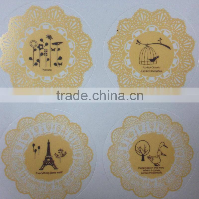 Custom butterfly shape Clearly Removable Transparent PVC lable Sticker