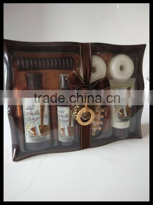 new wild vanilla sugar hot sale high quality bath set in wooden basket