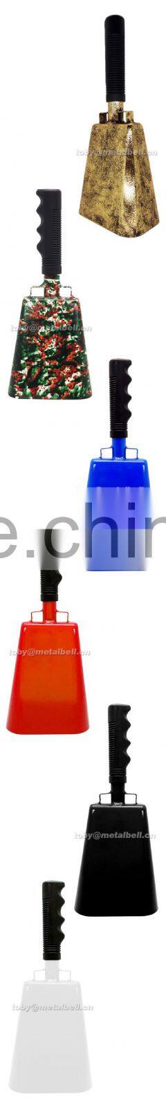 10inch handle cow bell with rubber grip for party games as noise maker