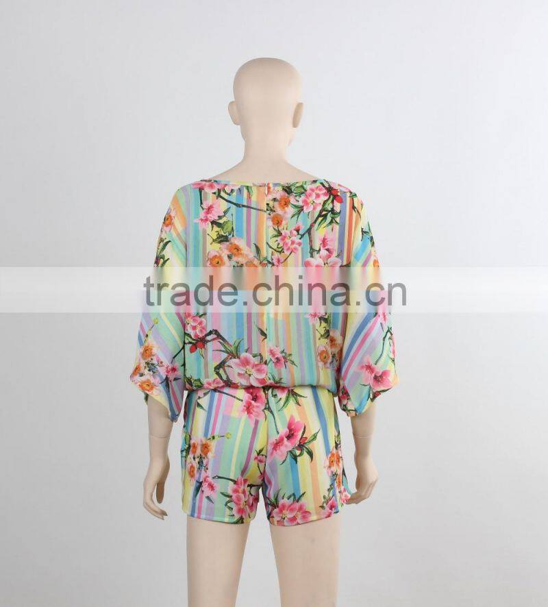 OEM custom sexy jumpsuit summer wear 2016 girl woman beach wear cheap price in Guangzhou