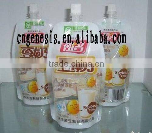 reclosable self-standing soya-bean plastic spouted pouch