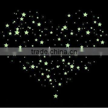 heart shape glow in dark sticker