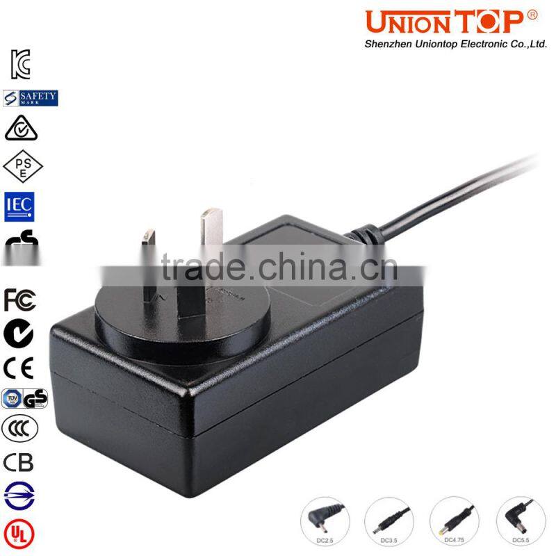Multiple Plug Universal 12V 3A Power Adapter CE FCC RoHS Certificated