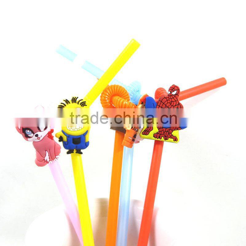 Wholesales custom DIY promotion cartoon straw