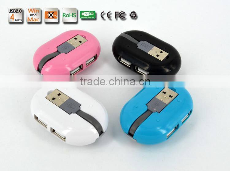 Wholesale colorful and cute usb por hub, high speed 4 port usb 2.0 hub from usb hub suppliers for computer