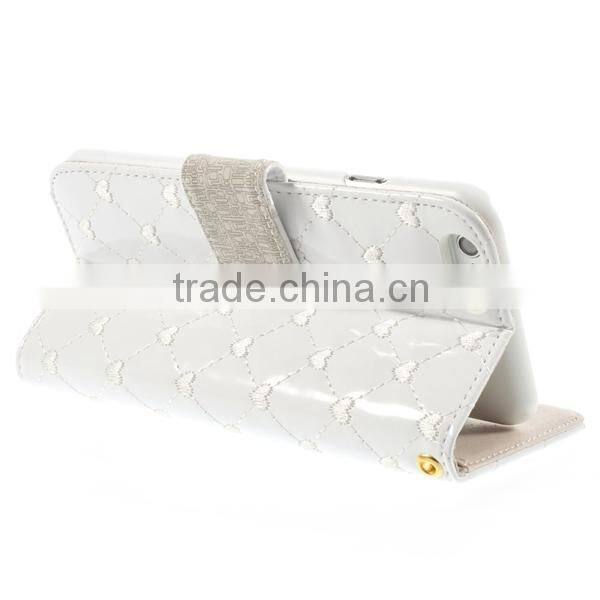 Rhombus Luxury Design Flip Wallet Leather Case for iPhone 6 Plus with Card Slot