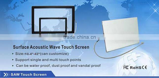 Vandal proof pure glass 17 inch saw touch screen
