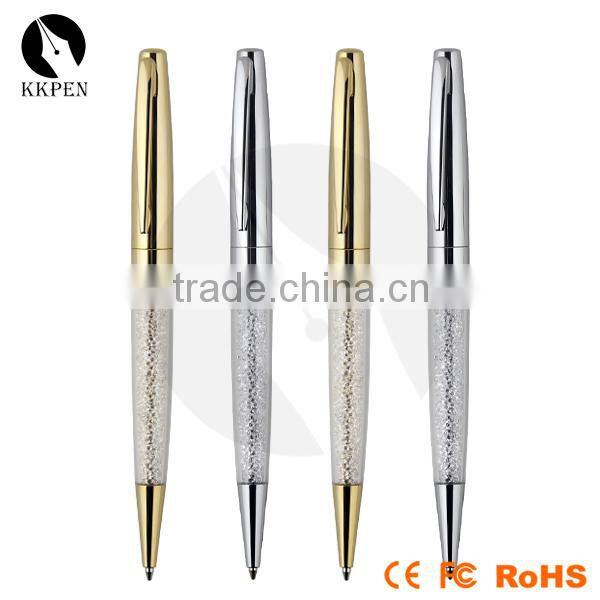 China hot selling folding gift crystal metal ball pen
