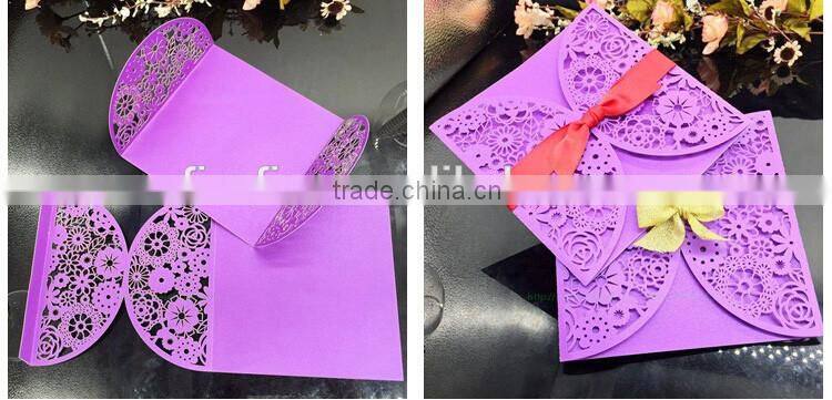 Unique inexpensive laseer cut wedding invitation cards