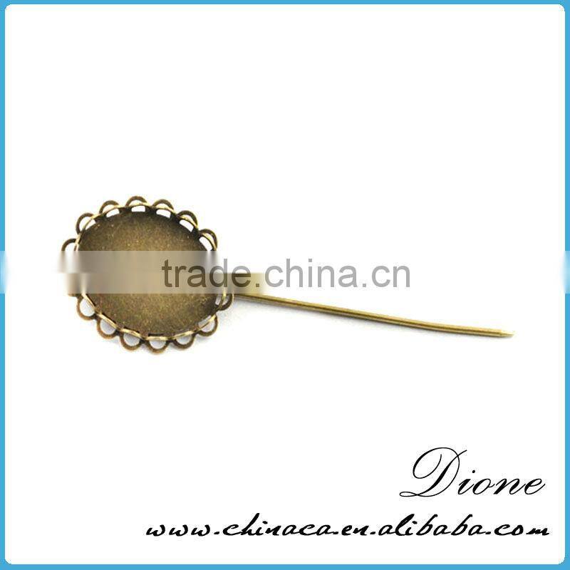 Newest design elegant flower anqiued broned lady brooch pin fashion jewelry