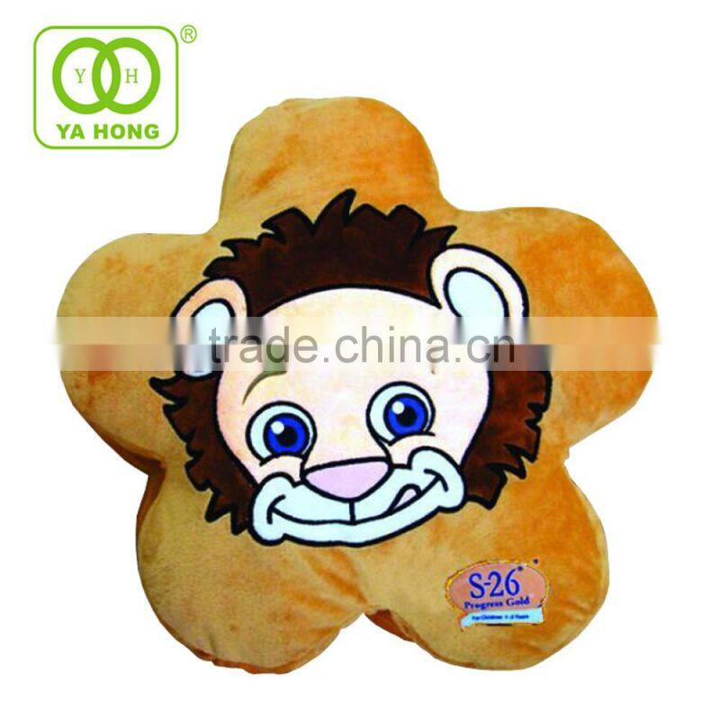 China custom plush flower shape pillow with tiger pattern