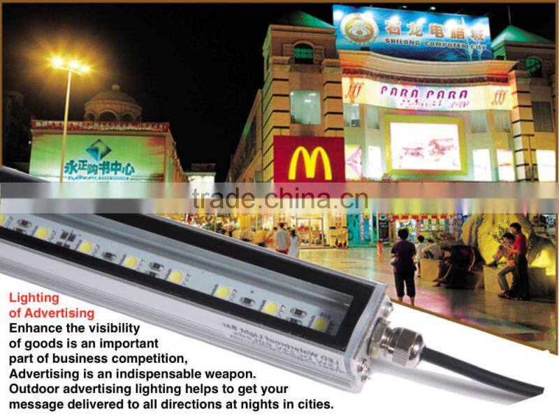 Waterproof 15w RGB color SMD5050 landscape lighting linear led strip light bar