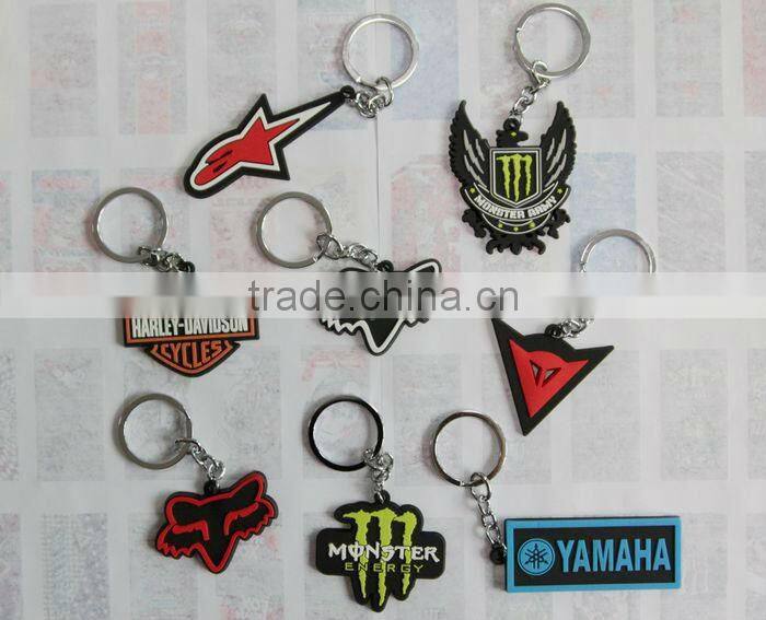 lovely animal 3D effect soft pvc keychain key holder