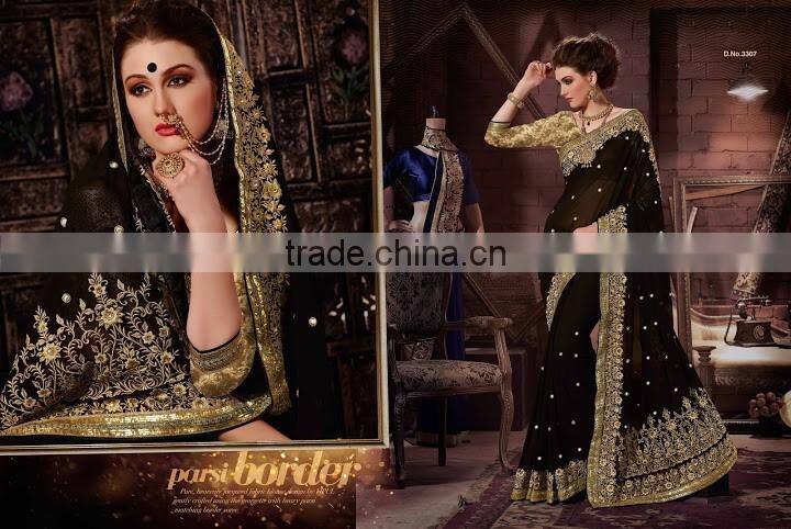 Sea Green Georgette On Net Lehenga Saree