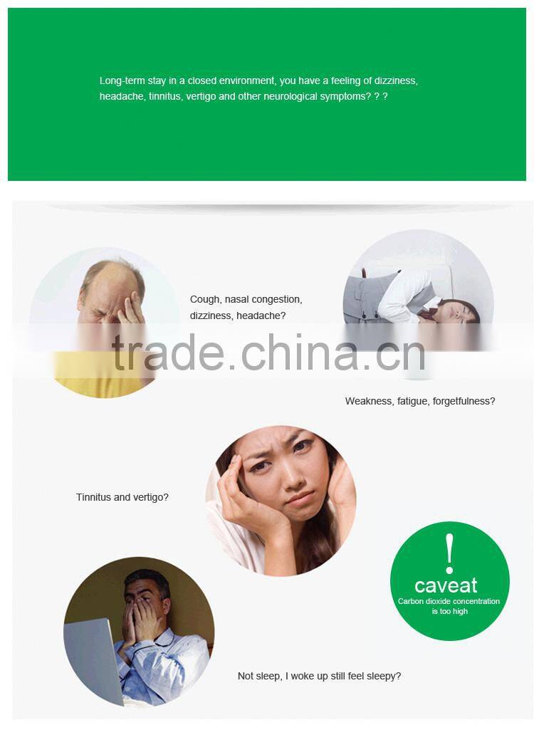 Wallmount Super Large LCD Carbon Dioxide Gas Temperature Detector With Alarm