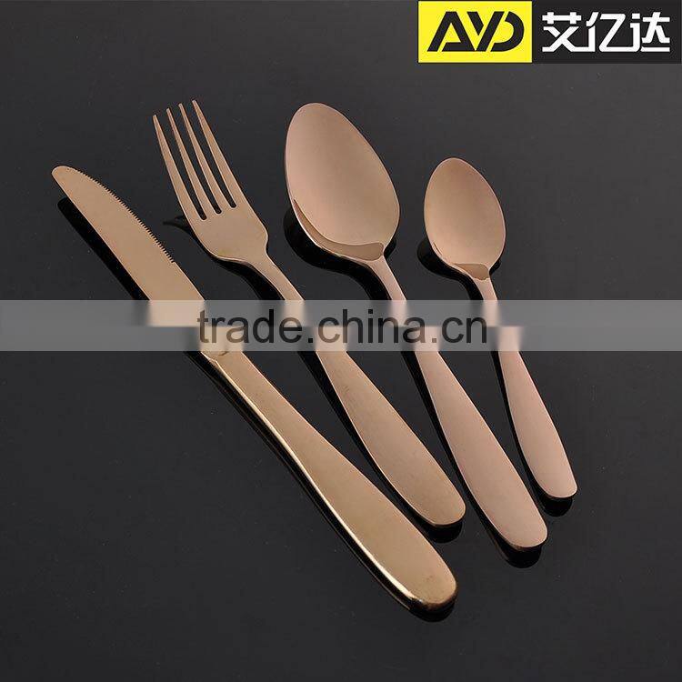 gold plated stainless steel spoon set , spoon set