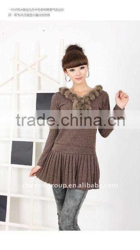 1M rabbit fur strips for garment accessory