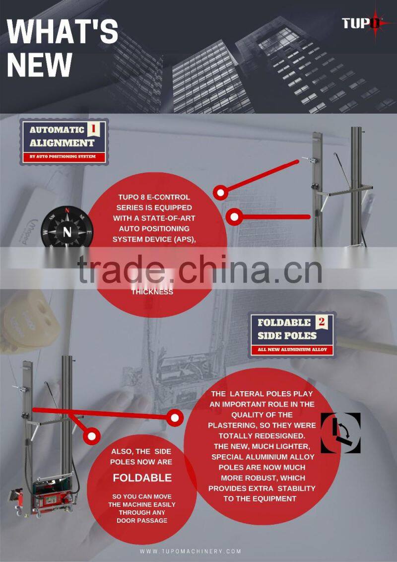 Tupo 8 hydraulic type construction machinery rendering machine cement motar plastering /factory outlet with CE Certification