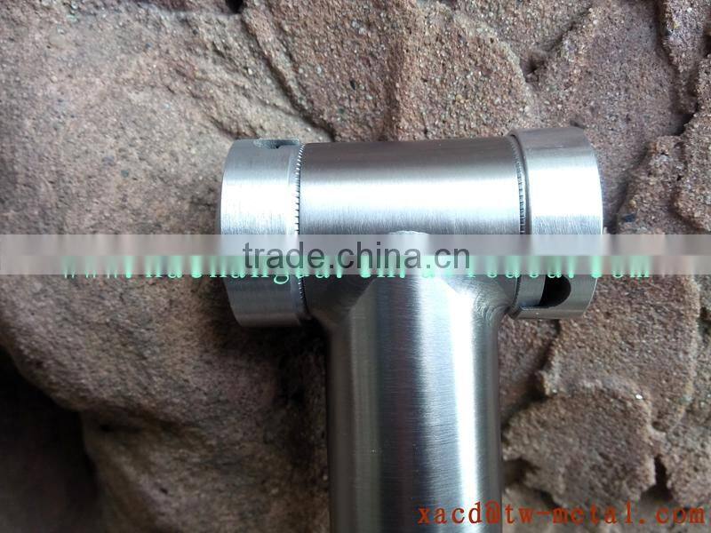 Titanium bike seat post with handing brush finished