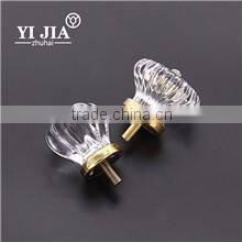 Amethyst Antique Brass Interior Drawer Glass Knob with Metal Base