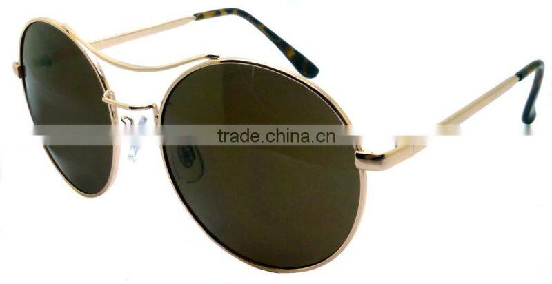 Best selling fashion wholesale custom logo printed lenses classic elegant circle round metal sunglasses for men