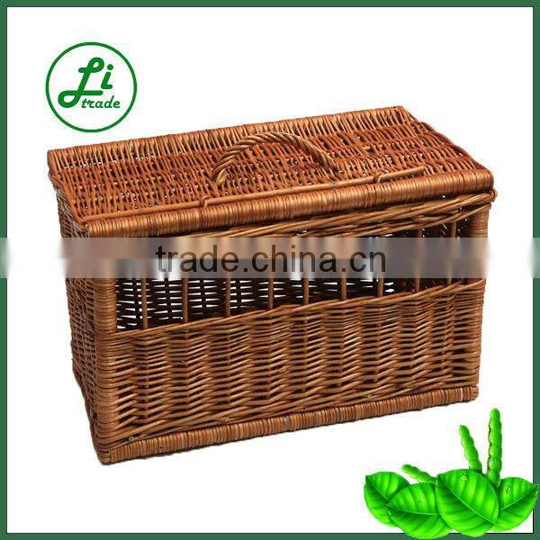 handicrafted wicker pet cage