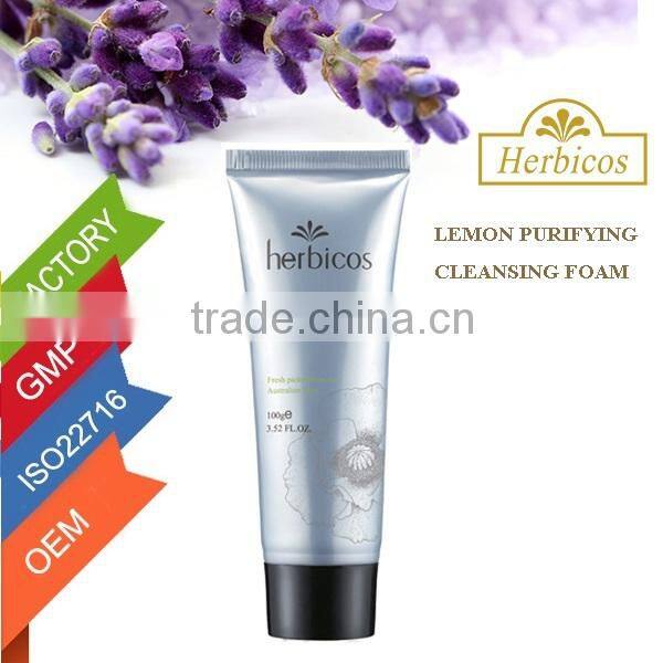 Lemon Purifying Cleansing Foam/Best Facial Cleanser for Oily Skin 100g