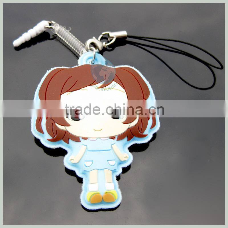 cartoon boy plastic blank key chain in china