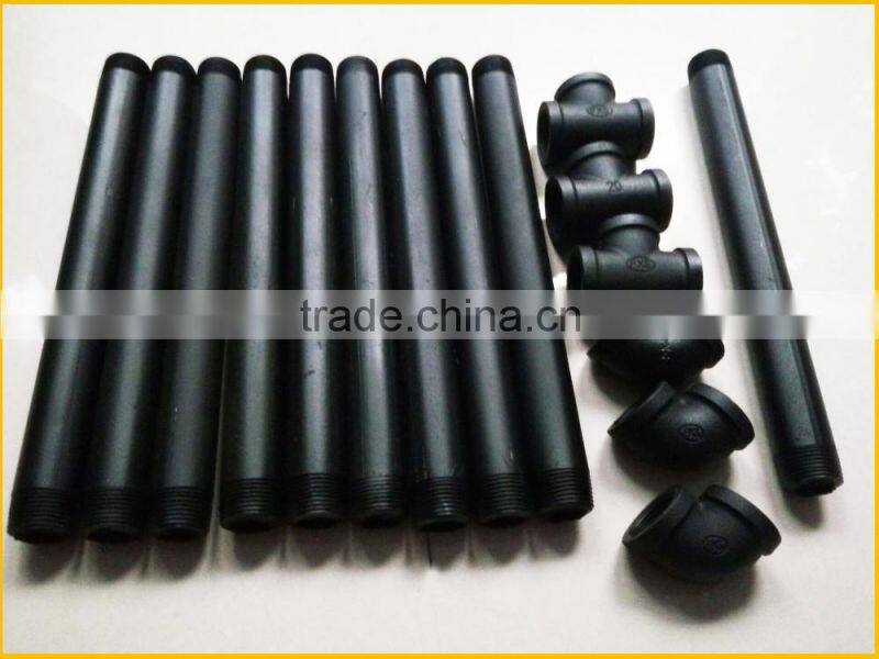 1/2" dn15 and 3/4" dn20 black cast malleable iron pipe fittings with plug coupling tee etc