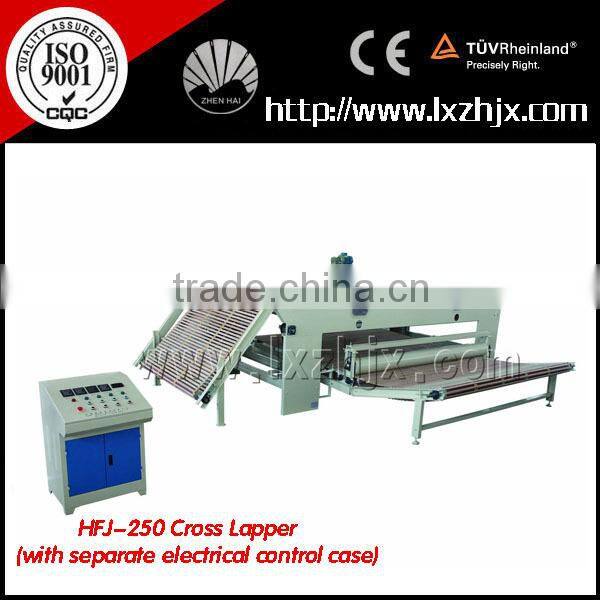 Nonwoven web layer cross lapping machine