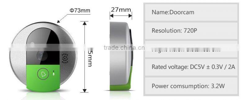 2016 ip wifi camera door bell visual on mobile