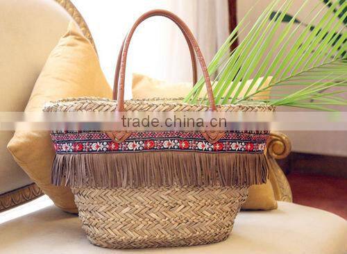 Straw bags made of sea grass for ladies--1
