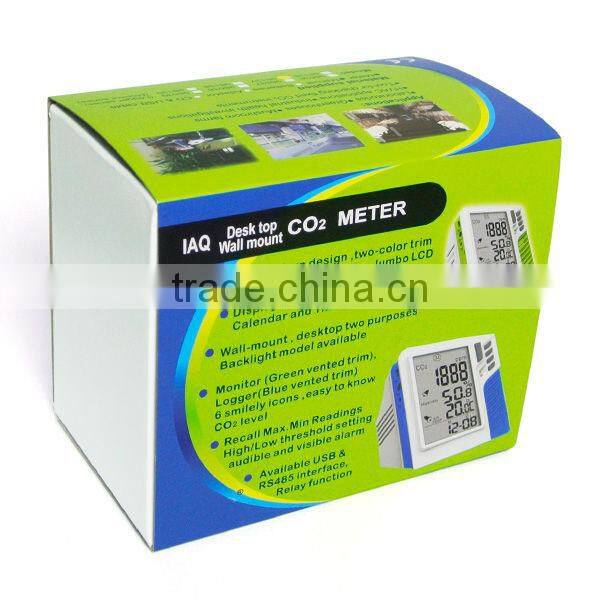 Wall mount/Desktop Carbon Dioxide CO2 0-9999ppm Monitor Temperature RH Dew Point Wet Bulb TWA STEL Made in Taiwan