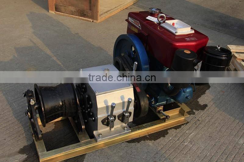 High traction speed engine powered winch manufacturer in China
