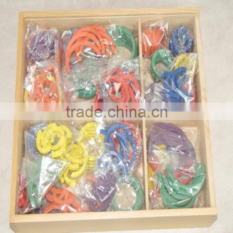 Preschool gift children's learning toys wooden froebel Gabe 9 education product Curvilinear Ring