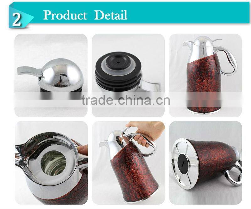 Golden arabic metal printing tea pot set for dubai