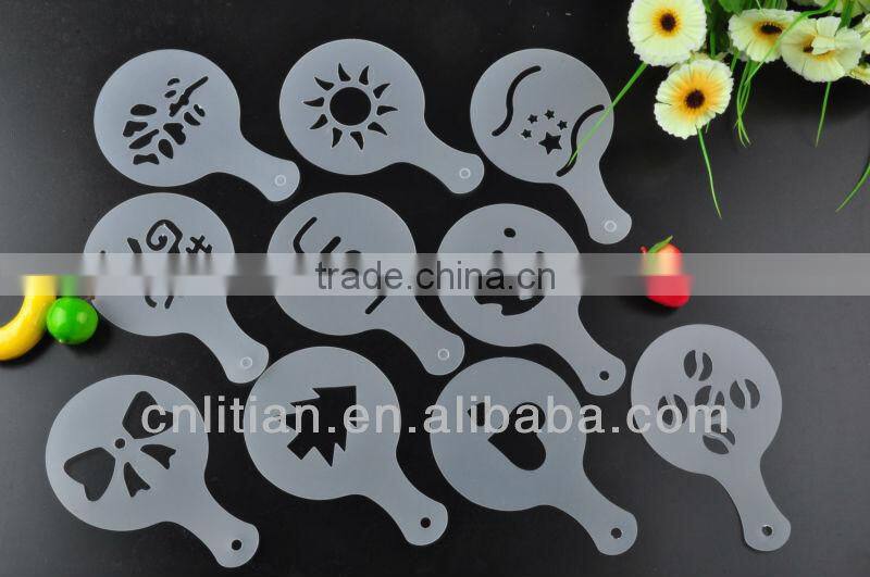 4pcs coffee stencils ,cappuccino coffee stencils