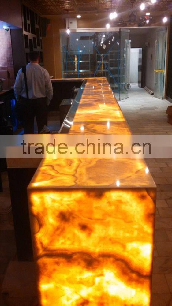 Professional Factory BACKLIT ONYX COUNTERTOPS FOR BAR RECEPTIONS