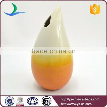 Wholesale yellow hand-painted ceramic teardrop shaped art deco vases