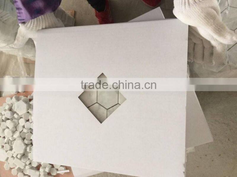 Carrara white marble hexagon polished mosaic