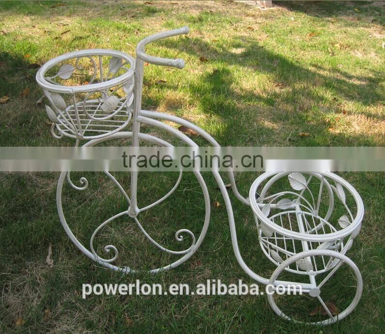 Flower decorative metal wrought iron bicycle plant stand