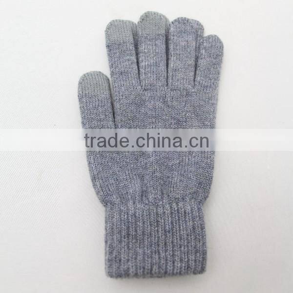 100% wool hand knitting touchscreen wool gloves for accept customized