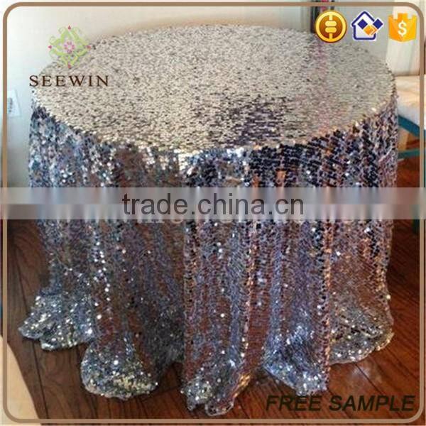 customized glittering sequin table cloth for wedding decoration