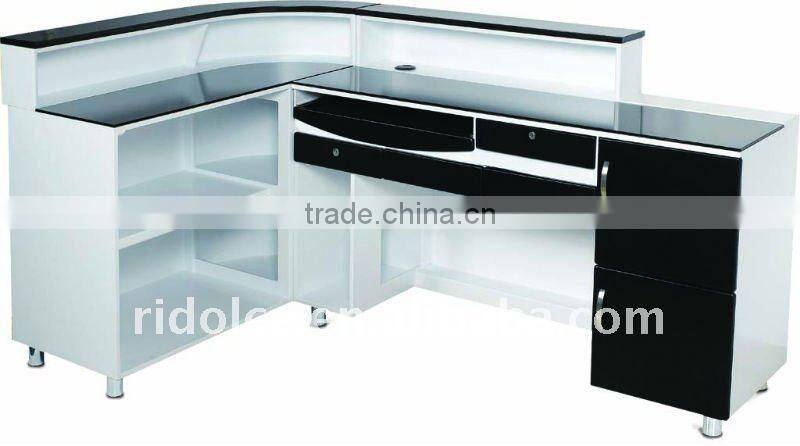 Nail salon reception desk Solid wood office table design receptionist table F-CT01A