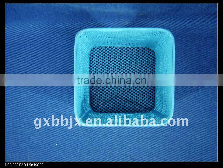 Square blue wire mesh storage brush holders basket