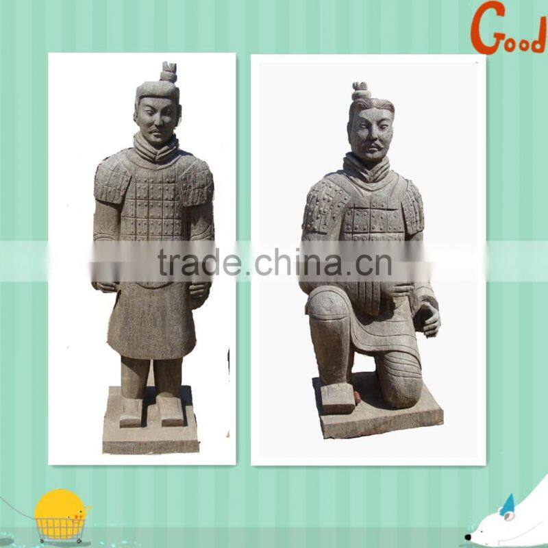 Large Hand Carved Antique stone terracotta warriors statue