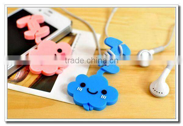 Blue cloudy earphone winder,cable winder,trim winder for wholesale