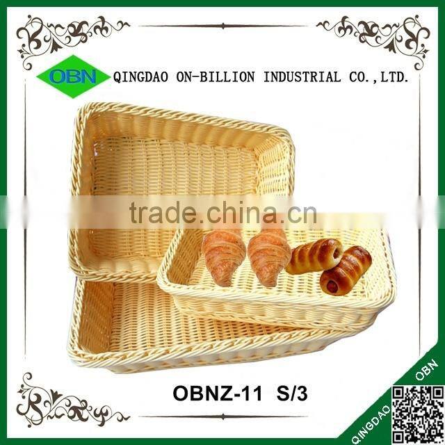 Plastic pp rattan woven wholesale bread baskets