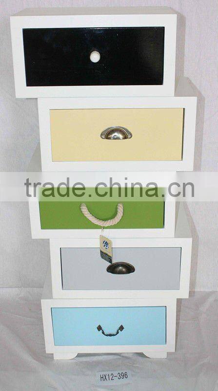 Colorful partition drawers with different handles